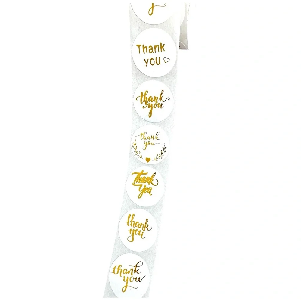 thank you stickers Gold (variety pack) 1in round | shipping supplies - Picture 9 of 9